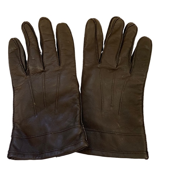 Isotoner Brown Leather Gloves sz XL - Picture 2 of 5